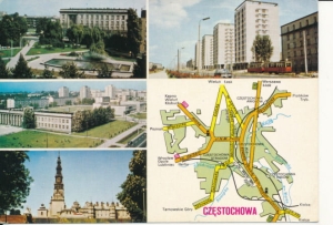 Pocztówka Częstochowa mapka - 023098