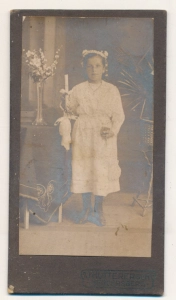 CDV dziewczynka komunia fotografia wizytowa - 25414