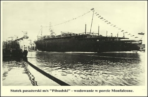 m/s Piłsudski wodowanie -Reprodukcja 6782