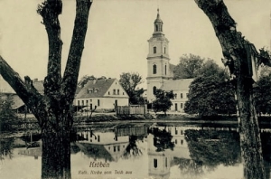 Krobia widok na kościół - Reprodukcja 1063