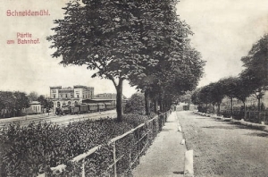 Piła widok na dworzec-Reprodukcja 13180