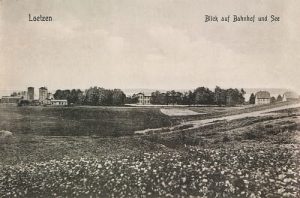 Giżycko widok na Dworzec - Reprodukcja 13699
