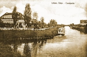 Giżycko widok na kanał- Reprodukcja 13702