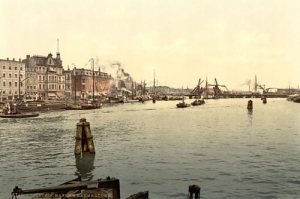 Szczecin port most zwodzony 1890r-Reprodukcja 4386