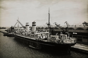 Statek PUŁASKI w porcie -Reprodukcja 4059