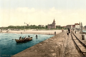 Ustka plaża 1890r-Reprodukcja 4388
