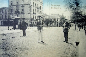 Sosnowiec Bahnhof platz - Reprodukcja 15383